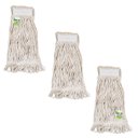Ver imagem 1 de Kit 3 Unidades Refil Úmido Mop Esfregão Algodão 330g com Cinta Ponta em Loop 85% Algodão / 15% Polié