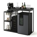 Ver imagem 2 de Aparador Adega Cervejeira Frigobar Industrial com Cantinho Café Alba Metal e MDF Preto