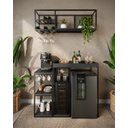 Ver imagem 1 de Aparador Adega Cervejeira Frigobar Industrial com Cantinho Café Alba Metal e MDF Preto