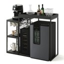 Ver imagem 1 de Aparador Adega Cervejeira Frigobar Industrial com Cantinho Café Alba Metal e Mdf Preto