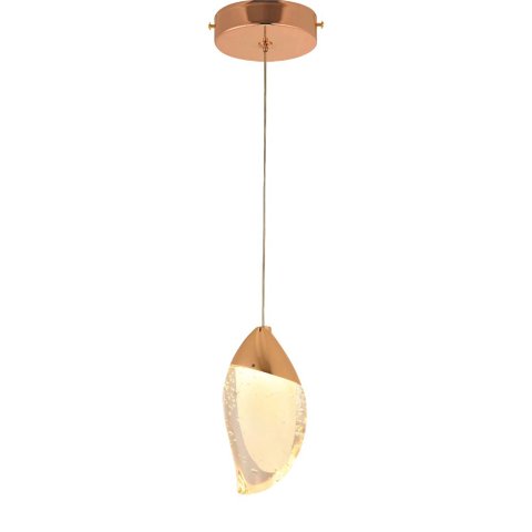 Pendente Dourado Cristal 19cm Led 5w 3000k Bivolt Paris Luz