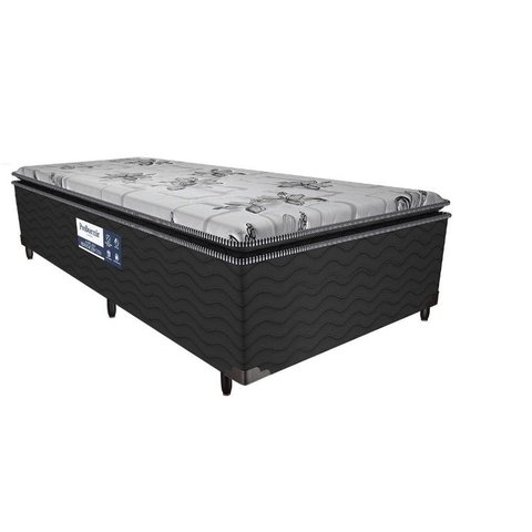 Cama Box Conjugado Solteiro: Colchão Ortopédico D28 ProDormir Advanced Pillow Top Black (88x188x50)