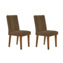Ver imagem 1 de Cadeira Sala de Jantar Alegra Madeira Kit 2 Un Imbuia - Veludo Capuccino - Rufato
