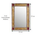 Ver imagem 4 de Espelho Decorativo Retangular Rústico com Moldura 77cm x 57cm Decore Ponto