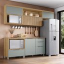 Ver imagem 1 de Cozinha Modulada 5 Peças 4 Portas 4 Gavetas Ripado Marquesa 100 Mdf