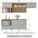 Ver imagem 3 de Cozinha Modulada 5 Peças 4 Portas 4 Gavetas Ripado Marquesa 100 Mdf