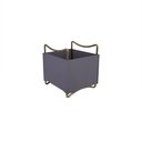 Ver imagem 1 de Organizador de Mesa Porta Utensilios Metal e Couro Sintetico Cinza 12cm TH0046 BTC