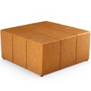 Ver imagem 1 de Puff Decorativo Para Sala de Estar Quadrado Milano 90x90cm W01 Couríssimo Whisky - Lyam Decor