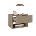 Ver imagem 5 de Kit 2 Mesas de Cabeceira Suspensa Florença 1 Gaveta Fendi/hannover - Casa D