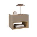 Ver imagem 3 de Kit 2 Mesas de Cabeceira Suspensa Florença 1 Gaveta Fendi/hannover - Casa D