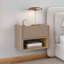 Ver imagem 2 de Kit 2 Mesas de Cabeceira Suspensa Florença 1 Gaveta Fendi/hannover - Casa D