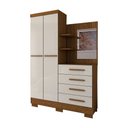 Ver imagem 3 de Guarda-roupa Solteiro Verona 2 Portas 4 Gavetas com Espelho 100% Mdf Cinamomo/off White - Panorama M