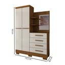 Ver imagem 4 de Guarda-roupa Solteiro Verona 2 Portas 4 Gavetas com Espelho 100% Mdf Cinamomo/off White - Panorama M