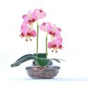 Ver imagem 1 de Arranjo 2 Orquídeas Artificiais Rosa em Ikebana De Vidro Lari