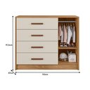 Ver imagem 5 de Jogo de Quarto Infantil Pérola Guarda Roupa e Cômoda Nature/off White - Peternella Móveis