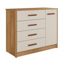 Ver imagem 4 de Jogo de Quarto Infantil Pérola Guarda Roupa e Cômoda Nature/off White - Peternella Móveis