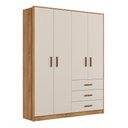 Ver imagem 2 de Jogo de Quarto Infantil Pérola Guarda Roupa e Cômoda Nature/off White - Peternella Móveis