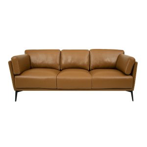Sofá de Couro Lexus 3 Lugares Brown - Mempra