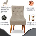 Ver imagem 6 de Cadeira Lia para Sala de Jantar Madeira Maciça Estofada Capuccino Café com Leite Pés Palito