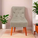 Ver imagem 7 de Cadeira Lia para Sala de Jantar Madeira Maciça Estofada Capuccino Café com Leite Pés Palito