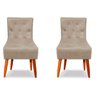 Cadeira Lia para Sala de Jantar Madeira Maciça Estofada Capuccino Café com Leite Pés Palito - 2