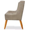 Cadeira Lia para Sala de Jantar Madeira Maciça Estofada Capuccino Café com Leite Pés Palito - 4
