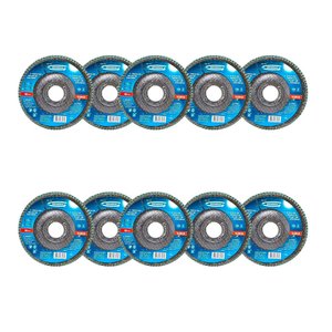 10 Disco Flap Zirconio, Grao 60 115mm X 22mm Gross