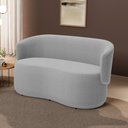 Ver imagem 2 de Poltrona Namoradeira Aisha 02 Lugares Orgânica Bouclê Cinza Claro - Desk Design