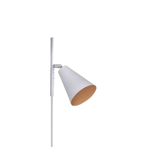 LUMINÁRIA ARANDELA CONE COM TOMADA BELGA 1LAMP E27 BRANCO/GOLD - 3107/AR BR/GLD