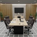 Ver imagem 1 de Conjunto Escritório Mesa Reunião Armário Credenza Escritório Office Netmobil - Dubai/preto