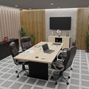 Ver imagem 3 de Conjunto Escritório Mesa Reunião Armário Credenza Escritório Office Netmobil - Dubai/preto
