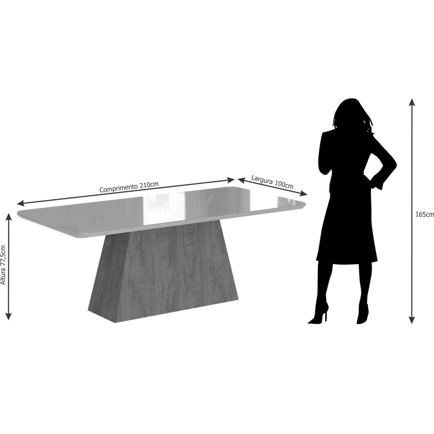 Conjunto para Sala de Jantar Mesa 210cm 8 Cadeiras Juliana Cimol - 4