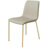 Conjunto 4 Cadeiras Malu Couro Pérola Metal Dourado - 2