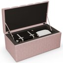 Ver imagem 4 de Calçadeira Recamier Baú Solteiro Dália W01 100cm Linho Rosa Estrutura Madeira Lyam Decor