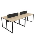 Ver imagem 1 de Estação Trabalho Mesa Industrial 4 Lugares Office Netmobil - Dubai/preto