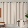 Cortina Ilhós Blackout Tecido Duplo 2.80m x 1.80m Corta Luz:Palha - 1