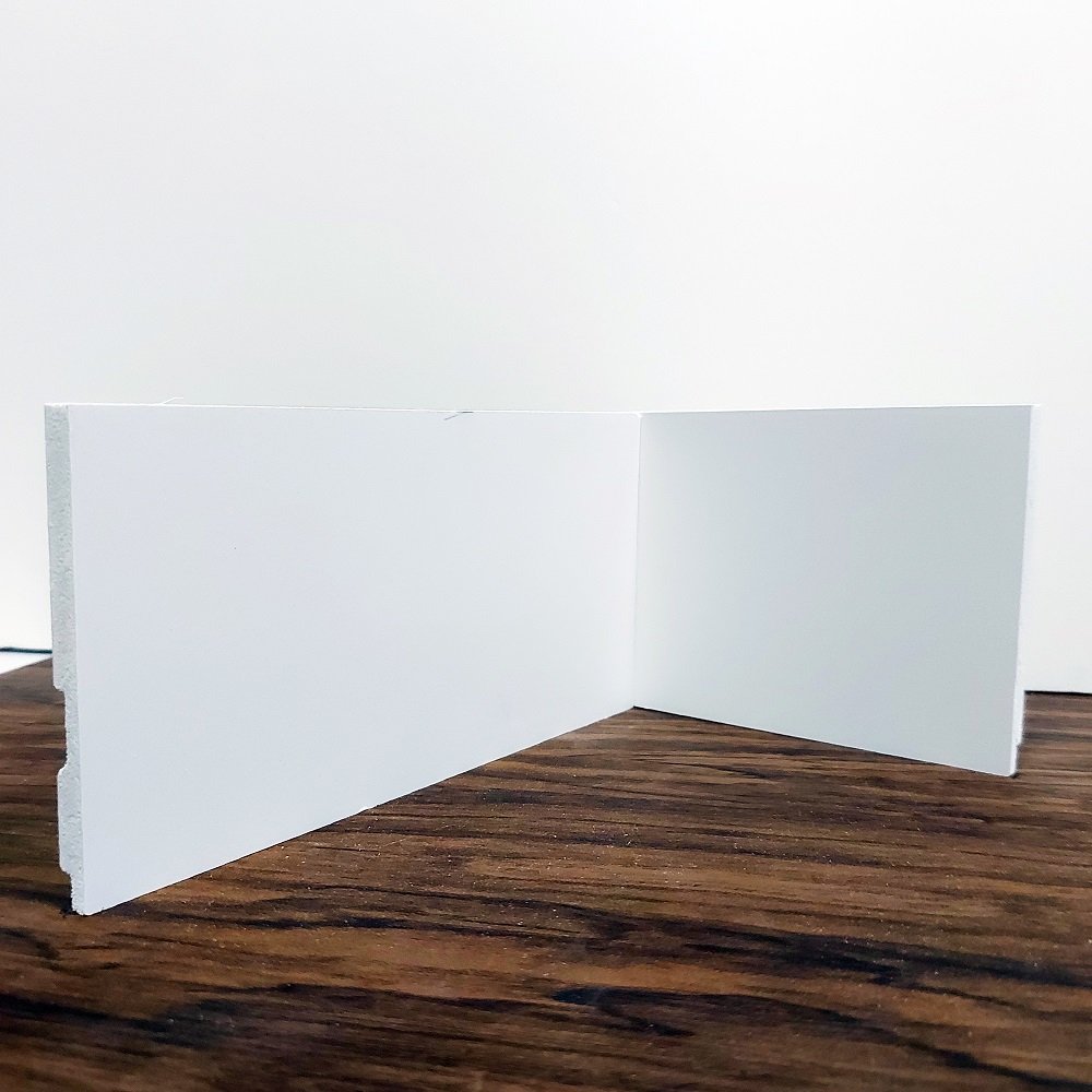 Rodapé de Poliestireno Liso - Branco - 10cm de altura (10x1x240cm) - 3