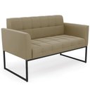 Ver mais imagens de Sofá Namoradeira e 1 Poltrona Base Industrial Preto Ana Suede Marrom Rt - Ibiza