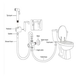 Ducha Higienica Dourado Luxo Gold Completa Banheiro Lavabo - 5