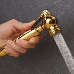Ducha Higienica Dourado Luxo Gold Completa Banheiro Lavabo - 2
