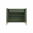 Ver imagem 3 de Buffet Mdf com Gaveta e Palha Natural L98,5 X A81,5cm Musgo/dourado F830s