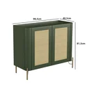 Ver imagem 4 de Buffet Mdf com Gaveta e Palha Natural L98,5 X A81,5cm Musgo/dourado F830s