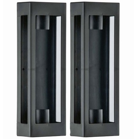 Kit 2 Arandelas Pretas Prime 2 Lâmpadas E27 Dital 13x8x40cm Interno Externo