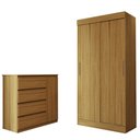 Ver imagem 3 de Guarda-roupa Solteiro Lupin 2 Portas 2 Gavetas e Cômoda 4 Gavetas Marrocos - Panorama Móveis