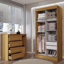 Ver imagem 2 de Guarda-roupa Solteiro Lupin 2 Portas 2 Gavetas e Cômoda 4 Gavetas Marrocos - Panorama Móveis