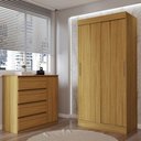 Ver imagem 1 de Guarda-roupa Solteiro Lupin 2 Portas 2 Gavetas e Cômoda 4 Gavetas Marrocos - Panorama Móveis