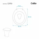 Ver imagem 2 de Assento Sanitario Poliester com Amortecedor Lirio Pergamon (Bege Claro) para Vaso Celite