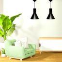 Ver imagem 2 de Luminária Teto tipo Pendente FUNIL MDF Completa -:Preta