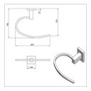 Ver imagem 2 de Porta Toalha Mãos Rosto Quadrado Metal Preto Black Banheiro