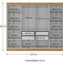 Ver imagem 4 de Guarda-roupa Casal com Espelho 8 Portas 4 Gavetas Paris